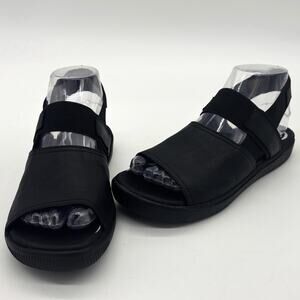 Softinos Fly London Sandals Womens US 7 EUR 37 Black Slip on Adustable Strap